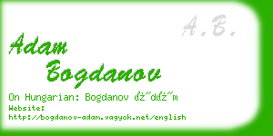 adam bogdanov business card